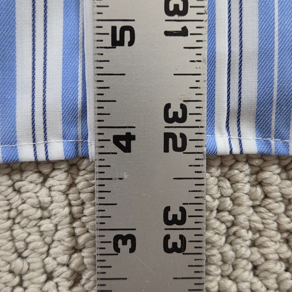 Lauren Ralph Lauren Mens Classic Fit Stretch Non Iron Blue Stripe Dress Shirt 16 - Picture 7 of 7